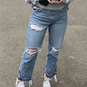 Free People Blue Distressed Jeans